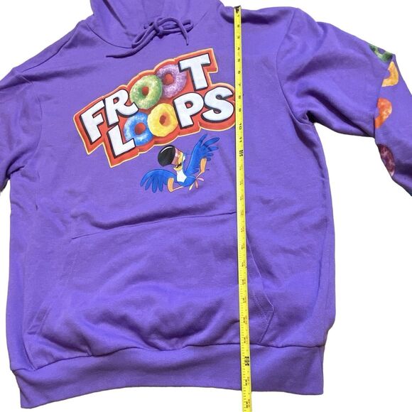 Kellogg's Froot Loops Purple Unisex Adult Pullover Hoodie Sweatshirt NWOT Size L - Picture 9 of 9